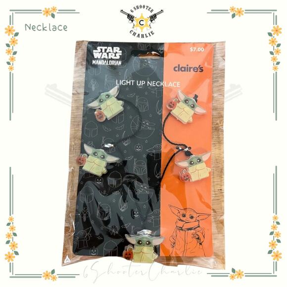 New Claire's The Mandalorian Grogu Pumpkin Halloween Light Up Necklace - Picture 1 of 2